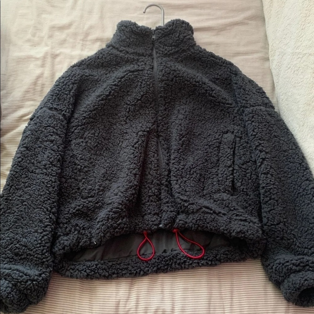 Urban outfitters drawstring teddy jacket
